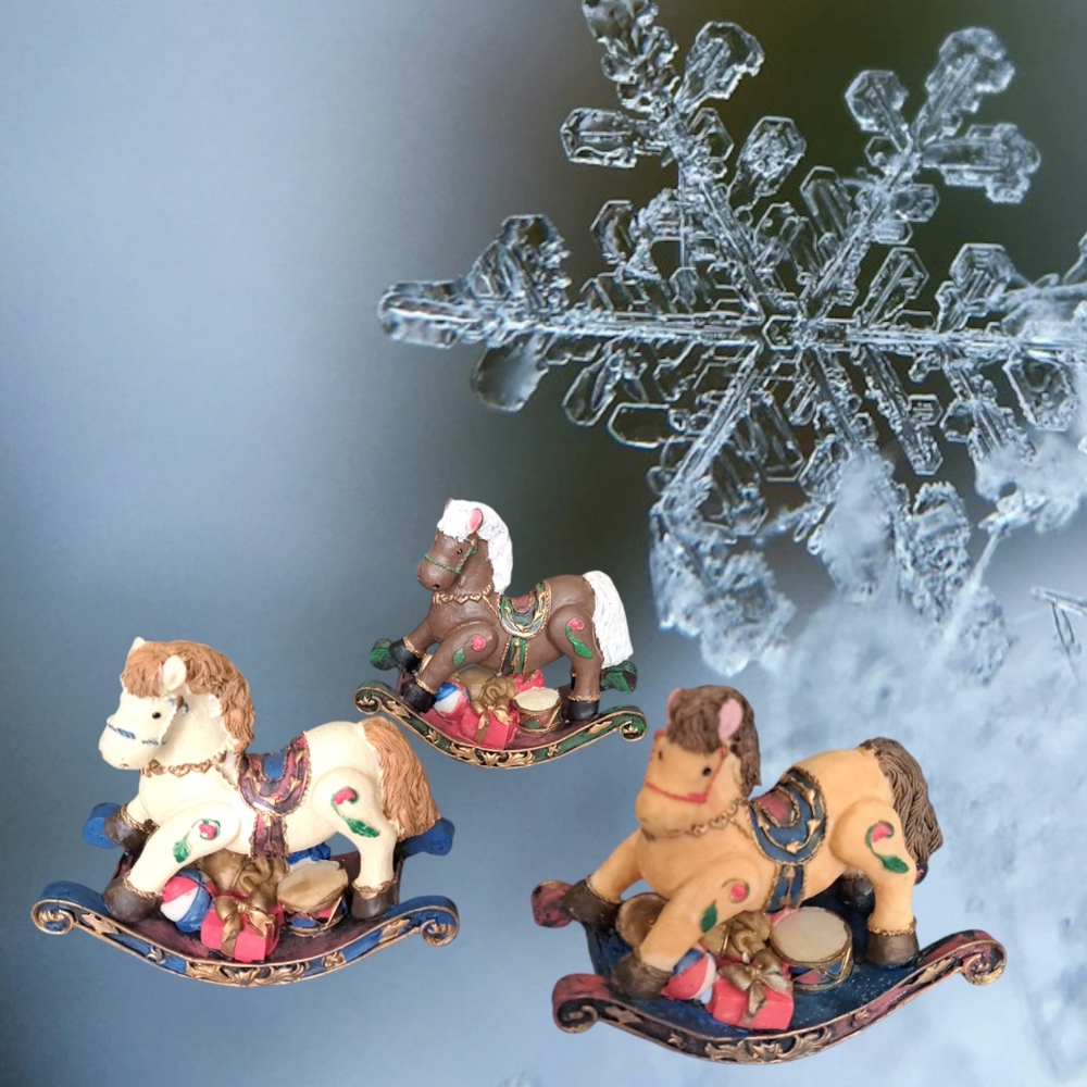 Christmas Rocking Horse Trio Home Decor Vintage Jubilee
